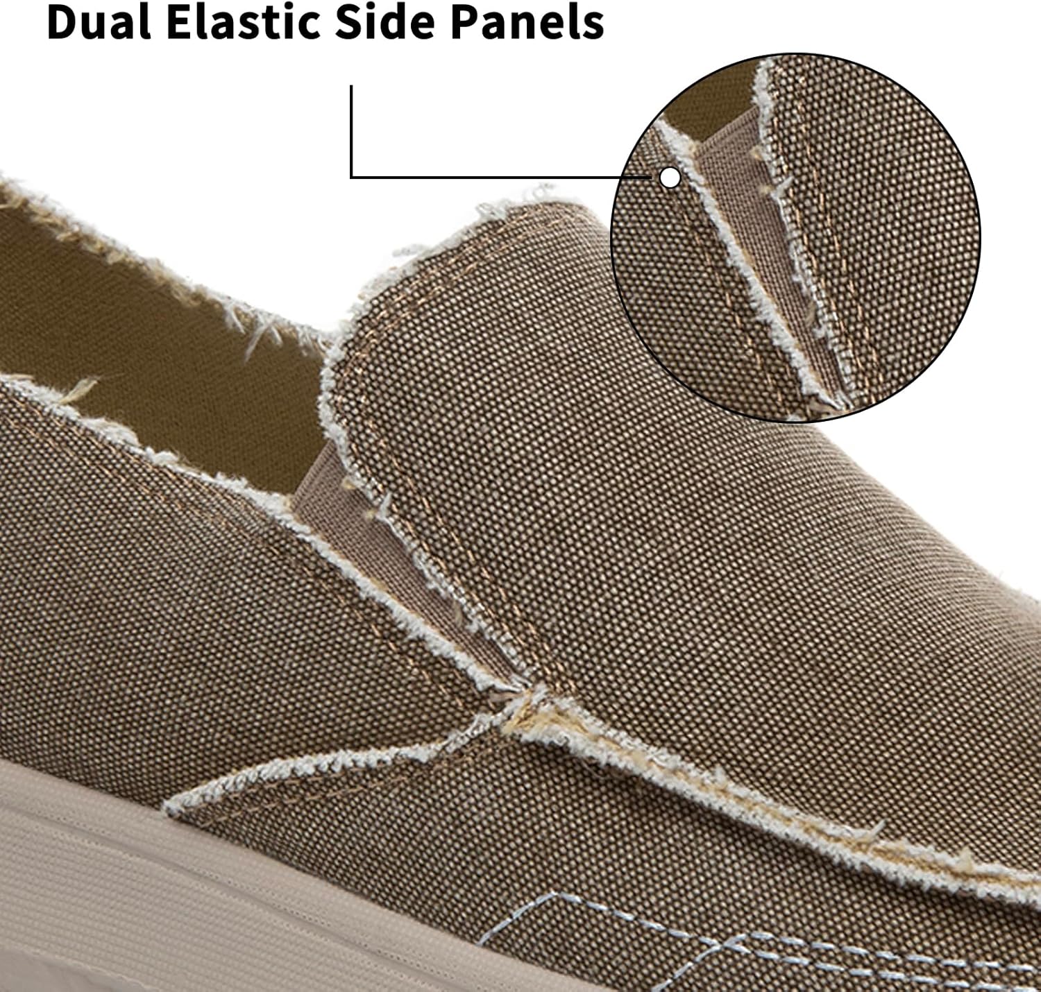 Bernal Men's Casual Shoes Canvas Slip On Shoes Men's Vintage Flat Boat Shoes Slip-on Loafers Walking Work Shoes Comfortable Light-Weight Indoor Outdoor Slippers - Image 4