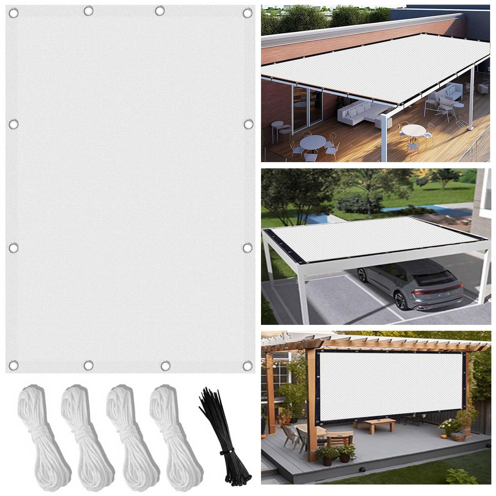 Sonnensegel 4,5x5 M Rechteckig – Wasserdicht, Reißfest Mit UV-Schutz Für Garten, Terrasse & Camping