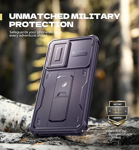 Vista 77 de Dexnor Funda para Samsung Galaxy S24 Plus con cubierta deslizante integrada para cámara, protector de pantalla y soporte, a prueba de golpes, funda