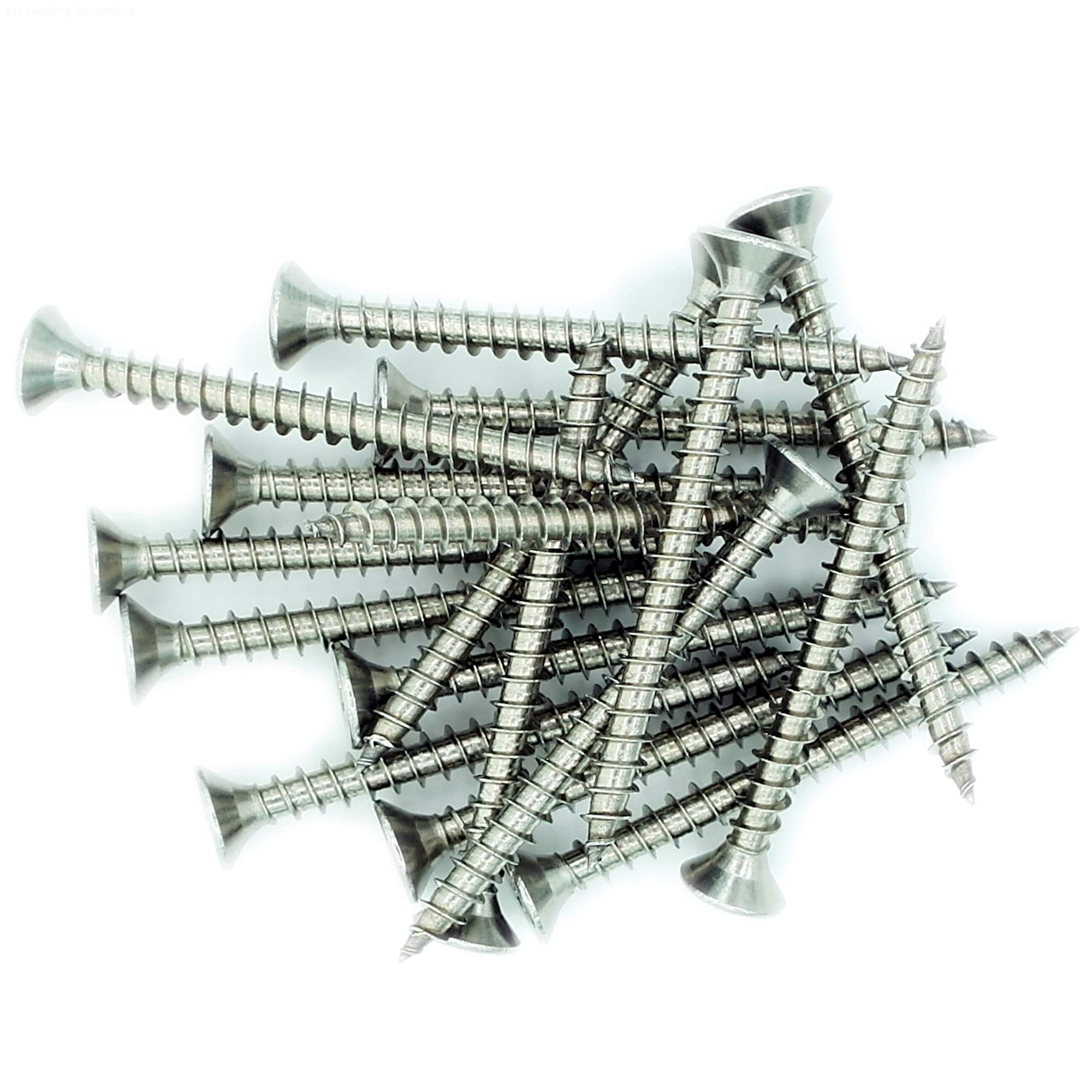 Singularity Supplies No.5 X 0.8 (3.5Mm X 20Mm) Pozi Countersunk Chipboard Screw - Stainless Steel (A2) (Pack Of 20)
