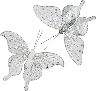 Cartanfill- 3D Floral Butterfly Wall Decor for Living Room, Bedroom, Garden, Home Decoration White