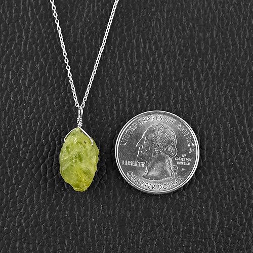 Miniatura 19 de AA Natural Raw Aquamarine Rough Stone Handmade Dainty Pendant Necklace For Women, Healing Chakra Crystals, Birthstone Jewelry, Rhodium Plated 925