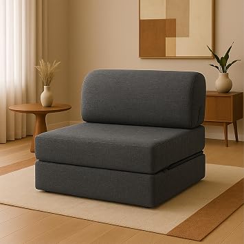 Sofa Bed Magic Linen Look Single Anthracite