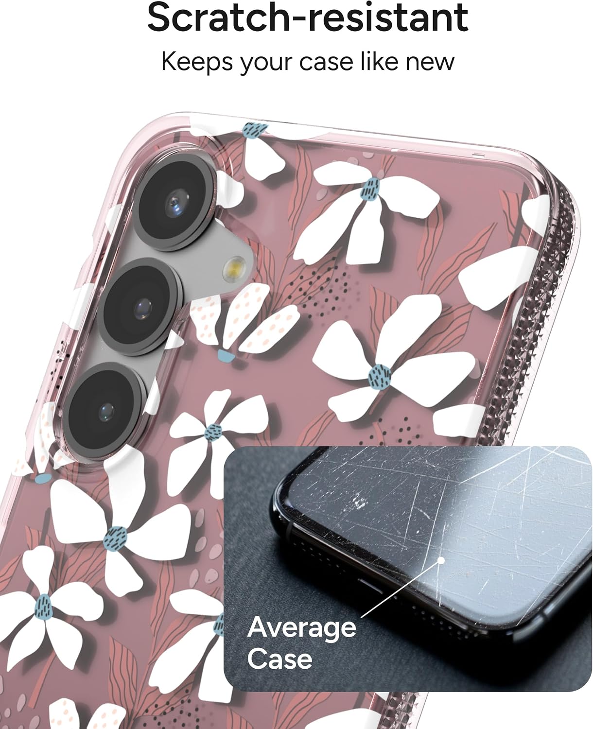 ZAGG Milan Samsung Galaxy S25+ Case – Slim Lightweight Design, Drop Protection up to 13ft, Wireless Charging Compatible, Stylish & Eco-Friendly, Syringa Floral Pink