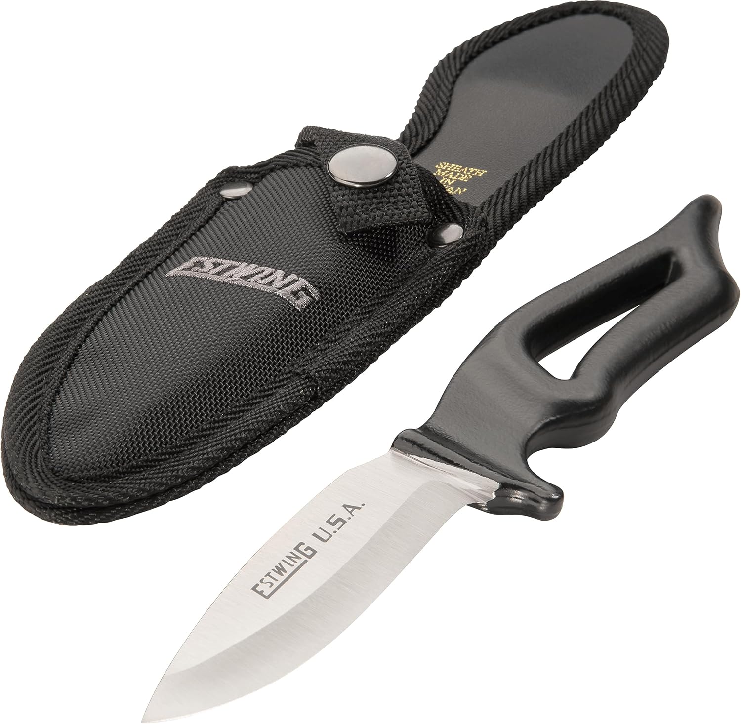 ESTWING Bowie Knife - 4" USA Made Fixed Blade Knife with Forged Steel Construction & Reinforced Nylon Sheath - EBK-4