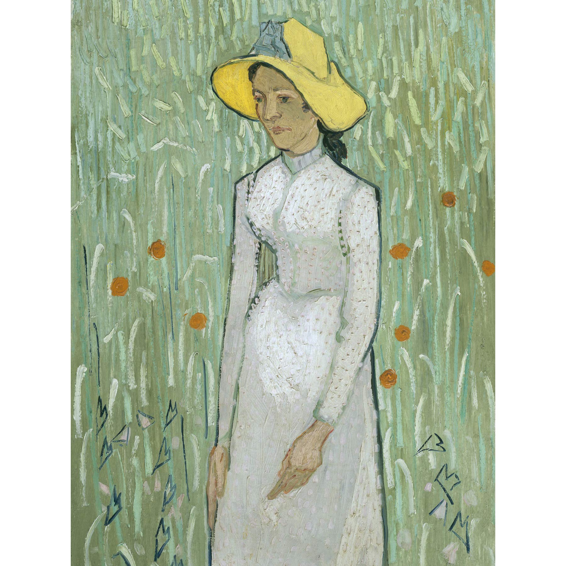 Wee Blue Coo Vincent Van Gogh Dutch Girl White Old Art Painting Canvas Print