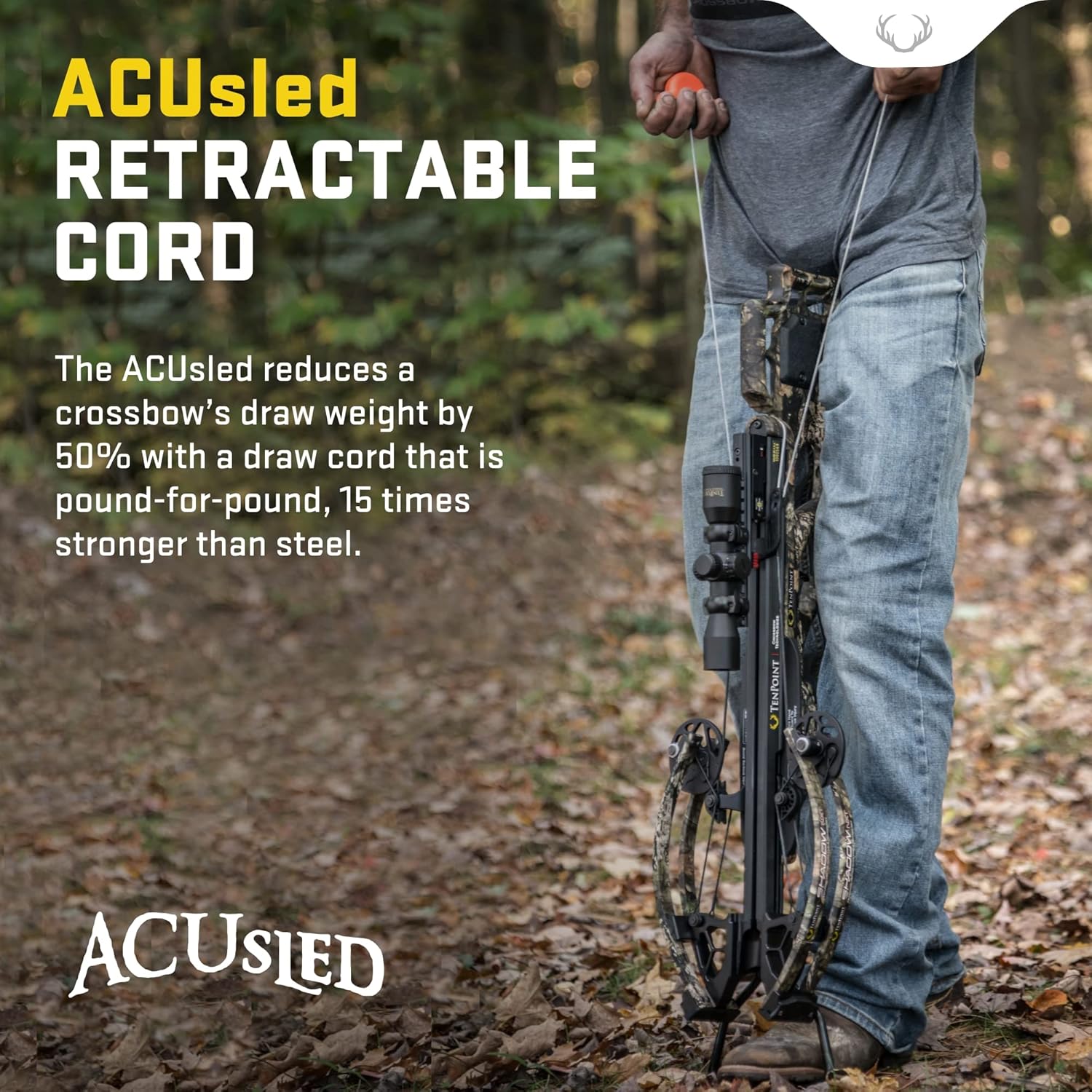 TenPoint ACUsled - Portable, Retractable Crossbow Cocking Device - Reduces Draw Weight by 50% - Not Compatible with Nitro X