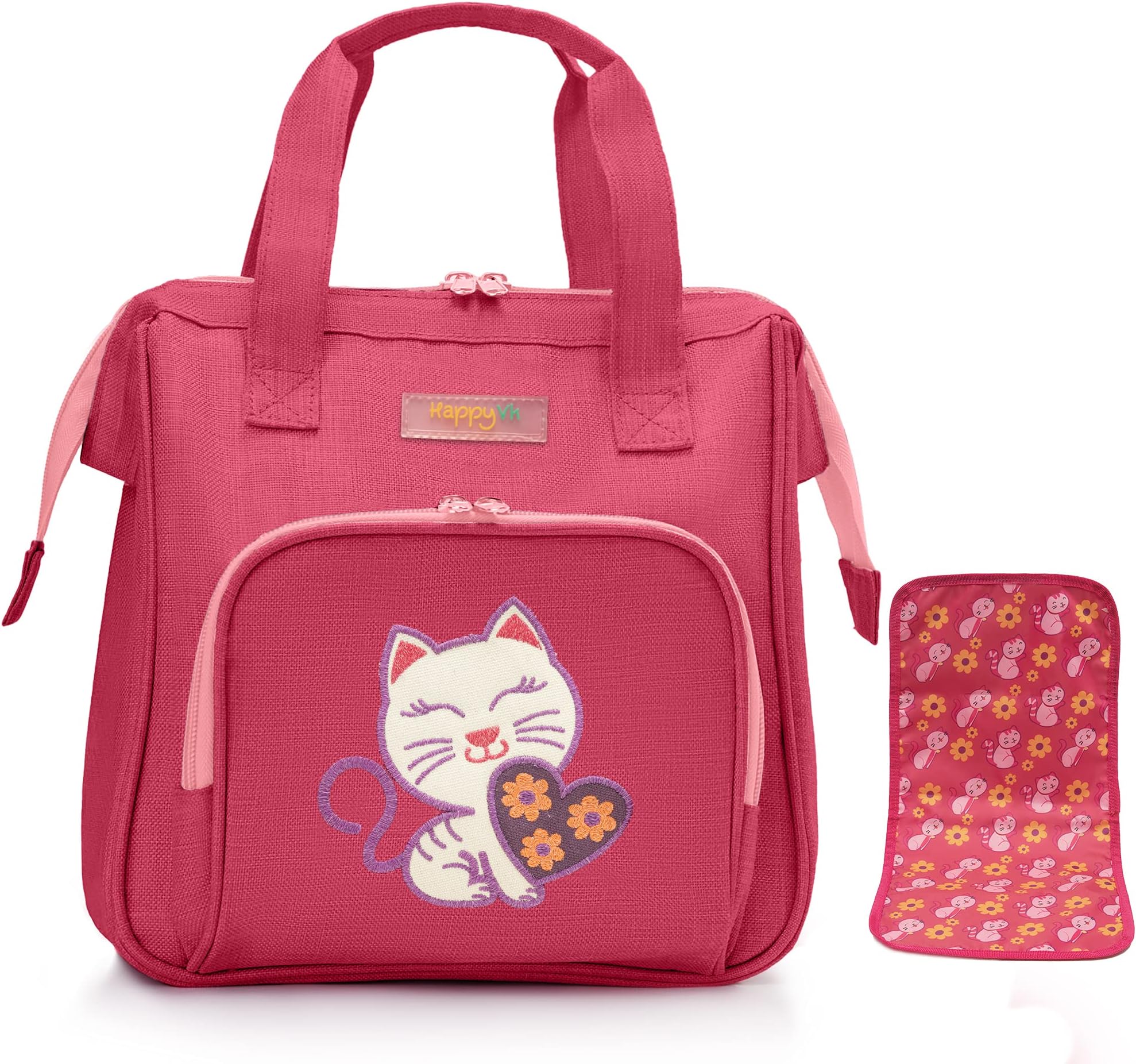 HappyVk-Baby Doll Nappy Bag Set for Kids-Doll Changing Bag Doll Accessories-Doll Diaper Bag-Cat