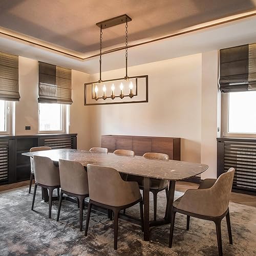 Miniatura 5 de KSANA Candelabro dorado, modernos candelabros de 5 luces para comedor, lámparas lineales de isla de cocina de 28 pulgadas para sala de estar