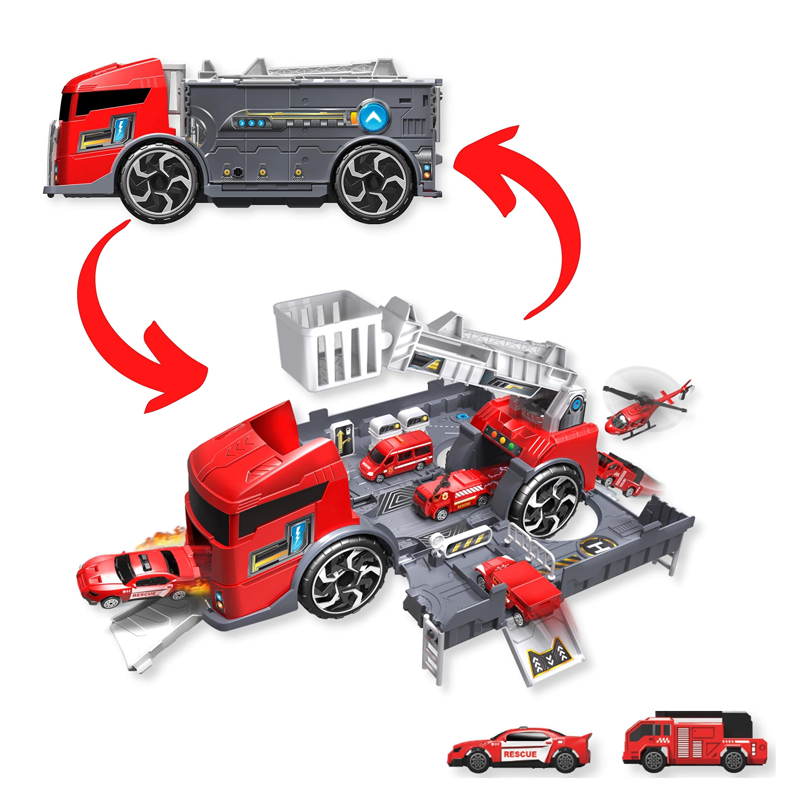 Buy FITTO Convertible Fire fighting trucks,Firefighter toy play set