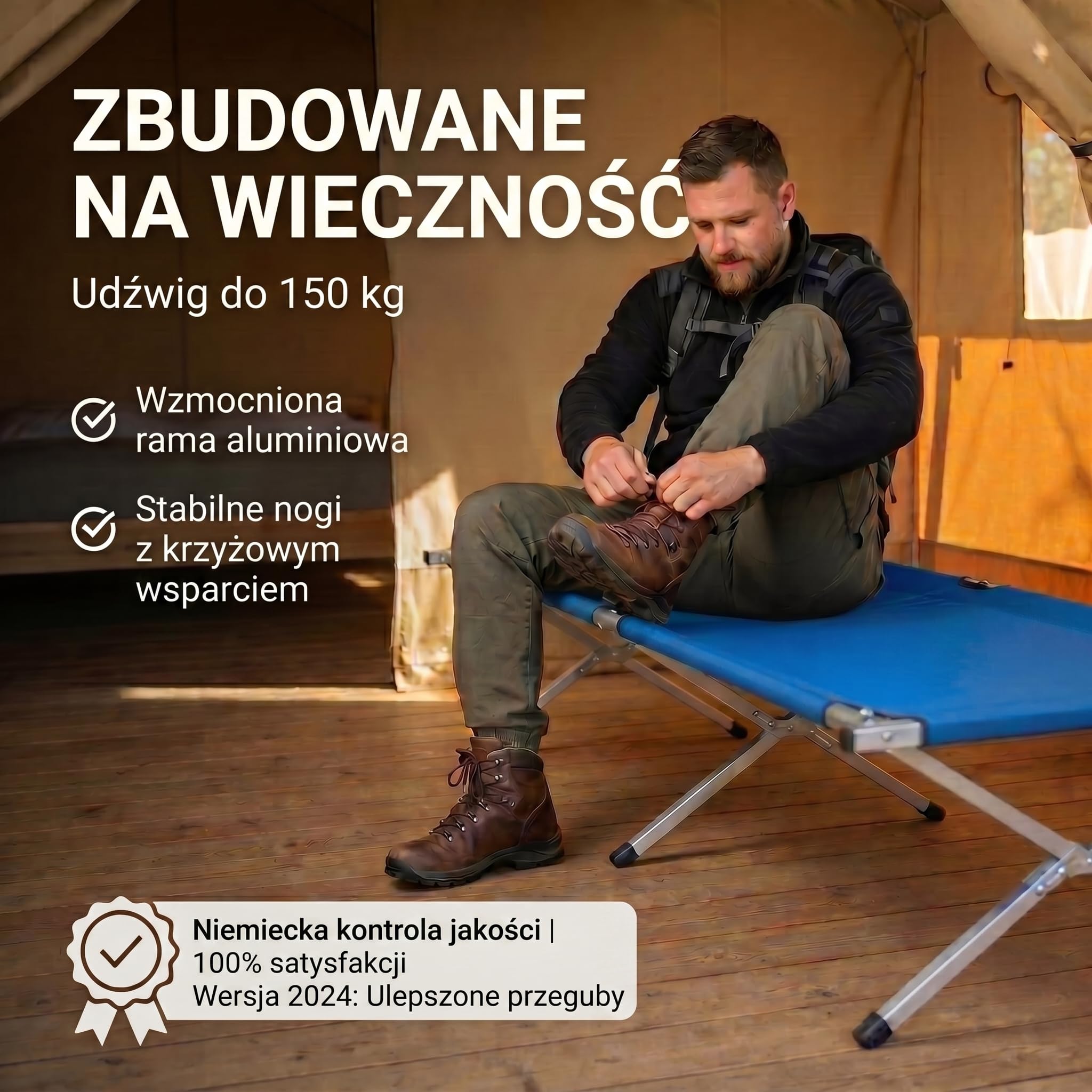 Składana Armia Aluminiowe Łóżko Obozowe - Składane Łóżko Kempingowe & Łóżko Gościnne