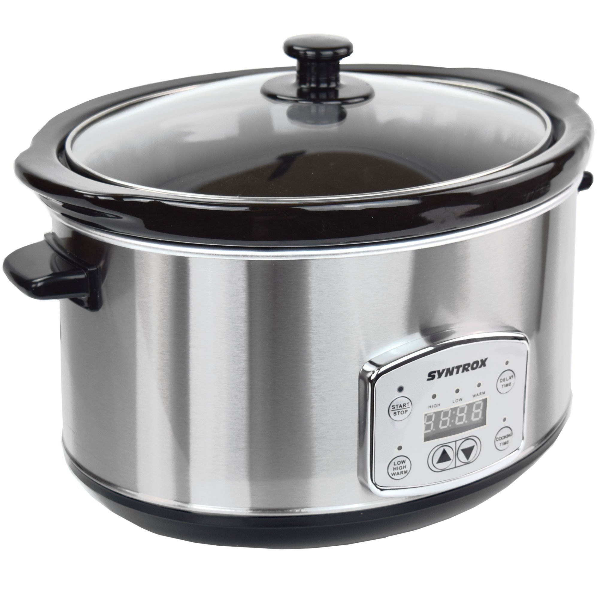 Syntrox Germany Schongarer mit 4,5L Slow Cooker mit 3 Heizstufen und Warmhaltefunktion und 200 Watt