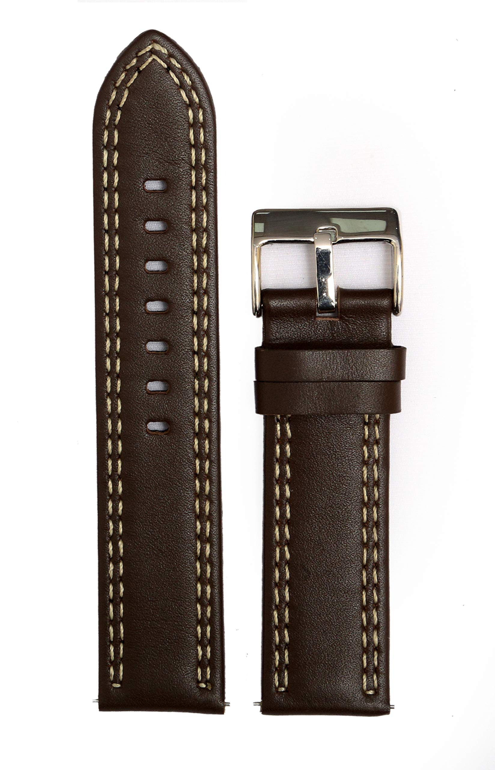 EXOR Retro Style Brown colour leather watch straps 22mm with Flat Finish Watch leather Strap/band for men and women (B08FZP3Z9T) Amazon Price History, Amazon Price Tracker