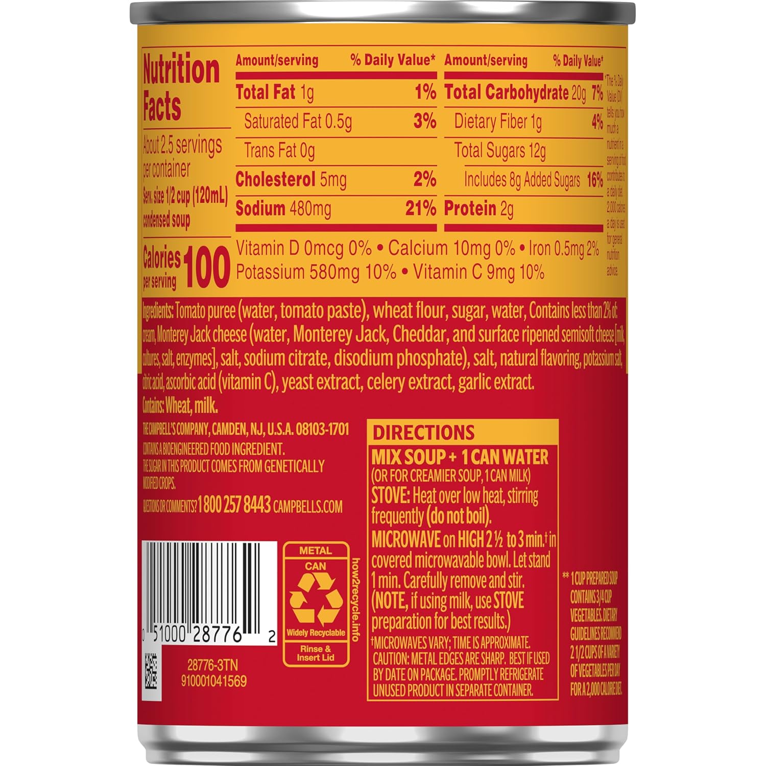 Campbell's Condensed Grilled Cheese & Tomato Soup, 10.75 oz Can (Pack of 6) image 3