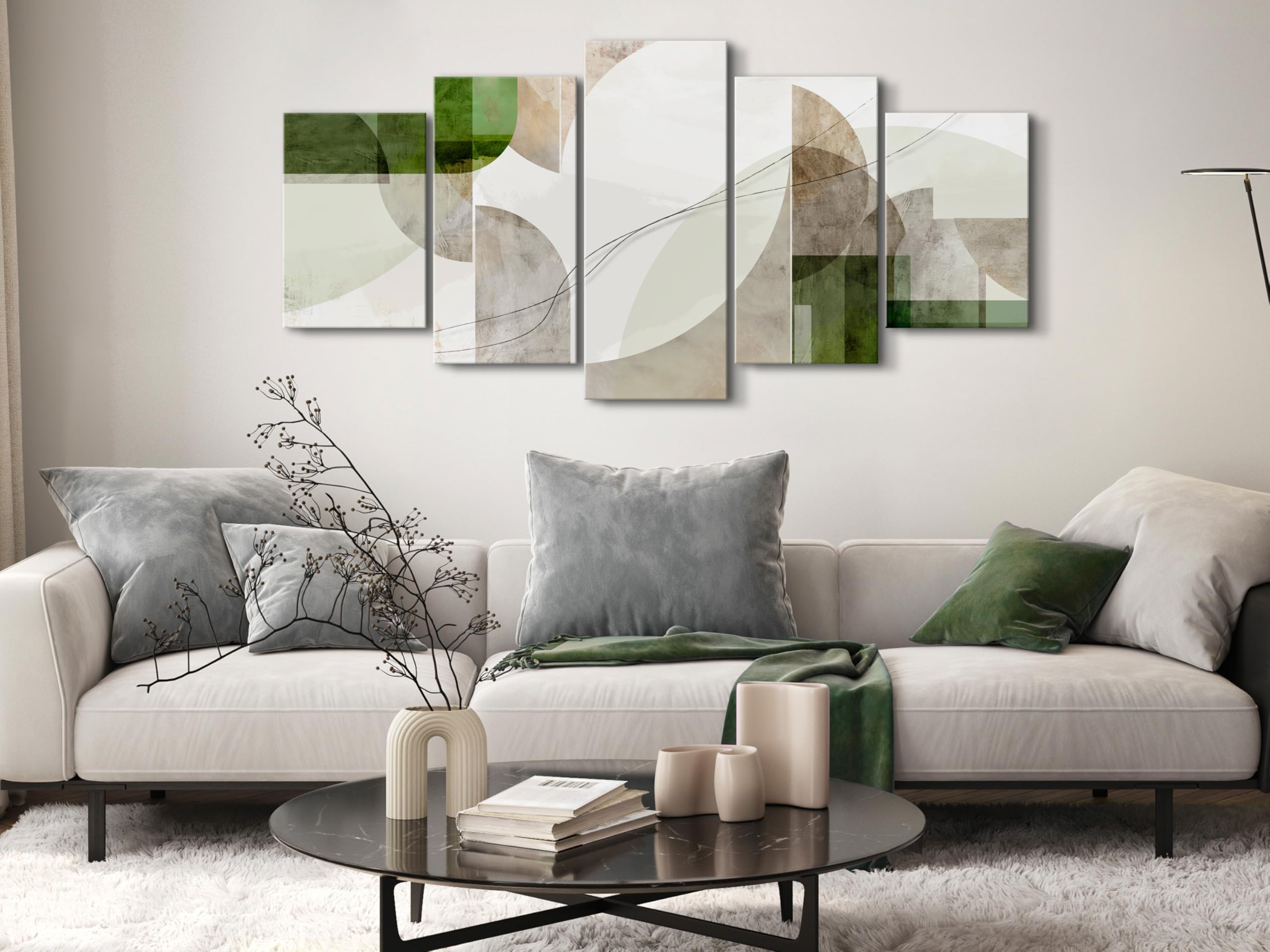 murando - Quadro Fonoassorbente Astratto 150x75 cm 5 Pezzi - Canvas - Quadri Acustici Componibili Grandi - Pannelli Fonoassorbenti Decorativi - Decorazione da Parete Soggiorno a-A-10480-b-a