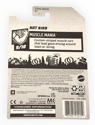 Miniatura 2 de Hot Wheels Hot Bird, azul 249250 Muscle Mania 910