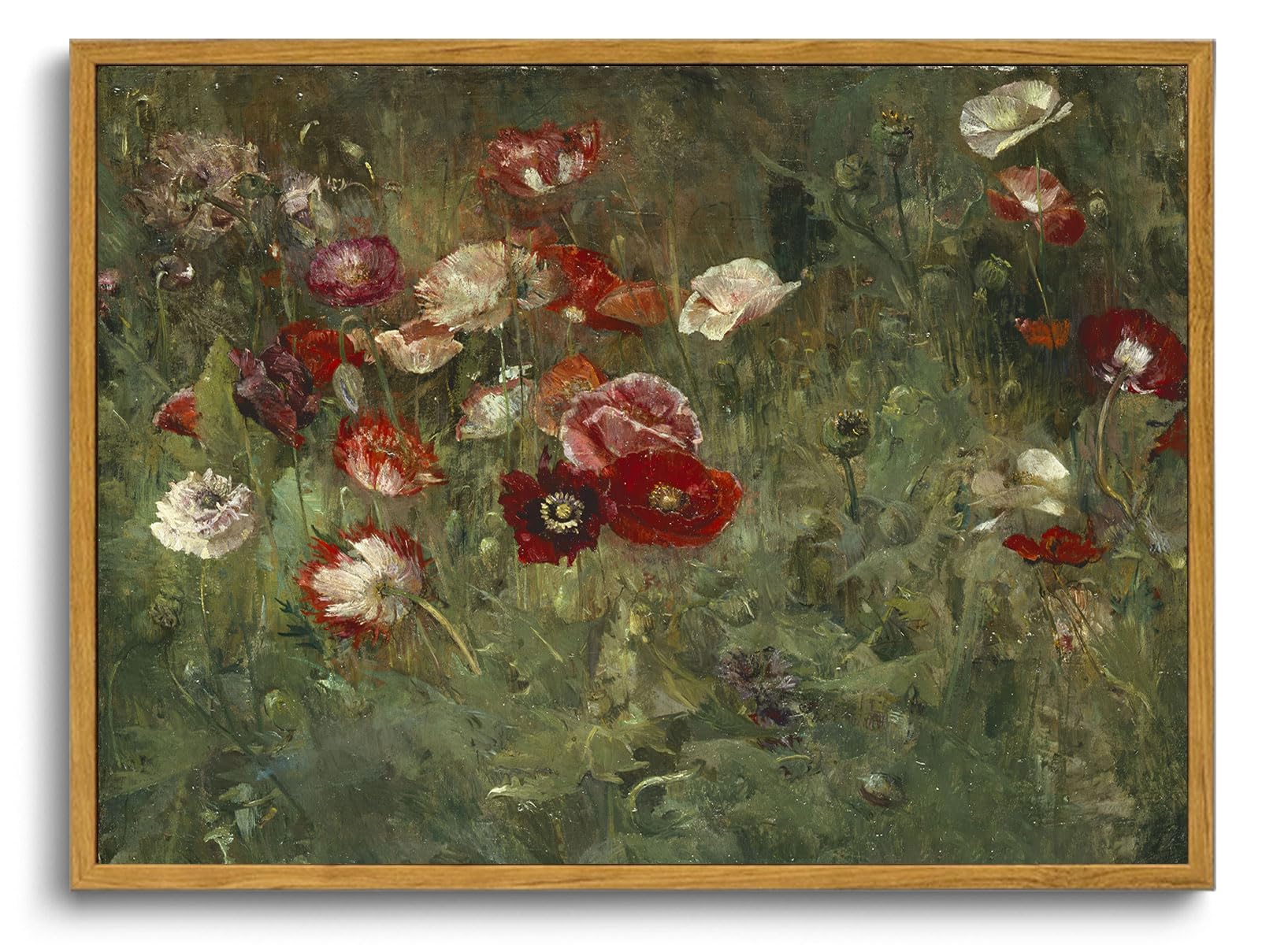 OIQArtOIQ Framed Canvas Wall Art,Vintage Decor,Landscape Nature Country Wildflower Paintings Farmhouse Pictures Modern Artwork Rustic Fall Flower Prints Cottagecore Office Living Room Bedroom Bathroom — view 59