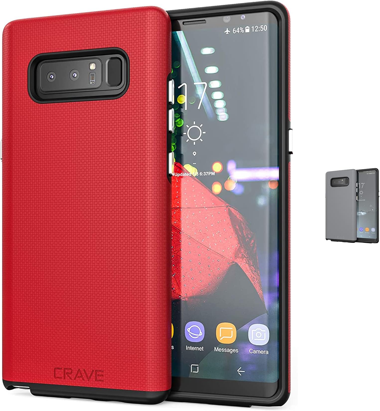 Note 8 Case, Crave Dual Guard Protection Series Case for Samsung Galaxy Note 8 - Red