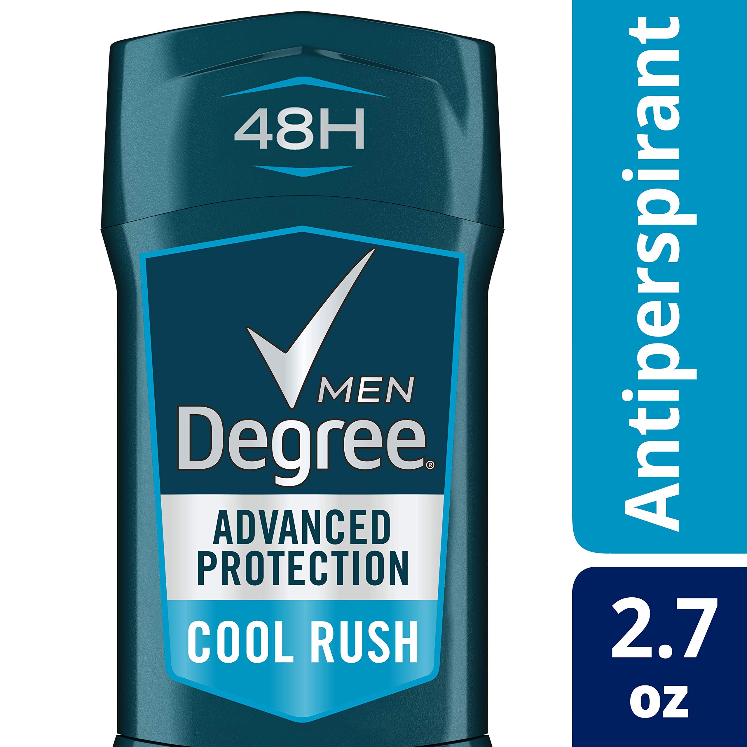 DegreeMen Advanced Protection Antiperspirant Deodorant Cool Rush, Pack of 12, 72-Hour Sweat and Odor Protection Antiperspirant For Men With MotionSense Technology 2.7 oz
