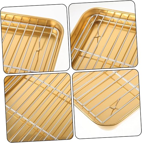 Miniatura 6 de Zerodeko 1 Unidades de Acero Inoxidable Utensilios para hornear Lasaña Rack Pan Sushi Placa de Acero Inoxidable Tostadora Pavo Asado Bandeja