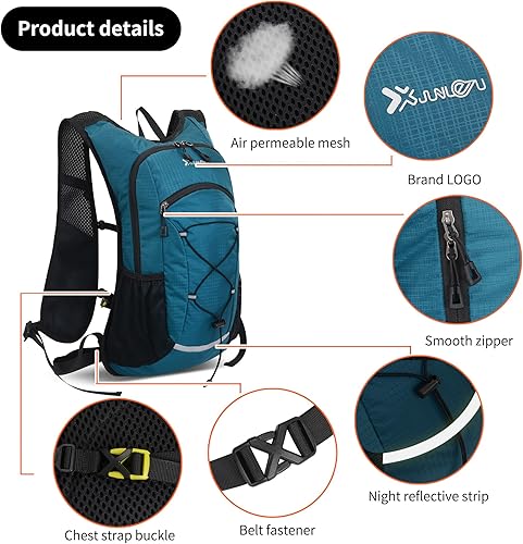 Miniatura 6 de DOJUNS Mochila de senderismo ligera mochila de viaje de 20 litros, impermeable, mochila de senderismo para hombres y mujeres (azul lago)
