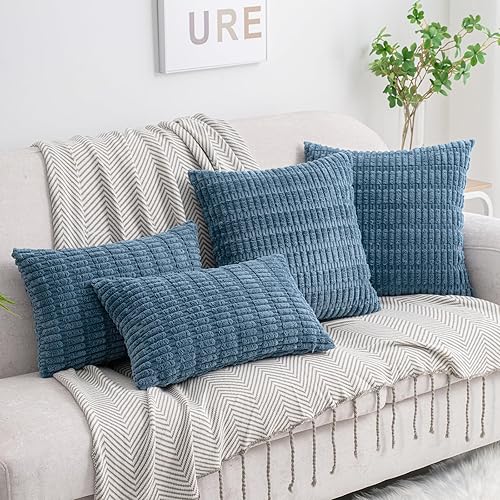 Miniatura 8 de HWY 50 Juego de 2 fundas de cojín decorativas de pana color rojo burdeos de 16 x 16 pulgadas para sofá, sala de estar, cama, fundas de cojín