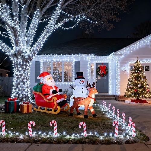 Miniatura 8 de Guirnalda de 200 luces LED de 66 pies para exteriores e interiores, tira de luces de Navidad enchufables impermeables con 8 modos, luz de hadas de