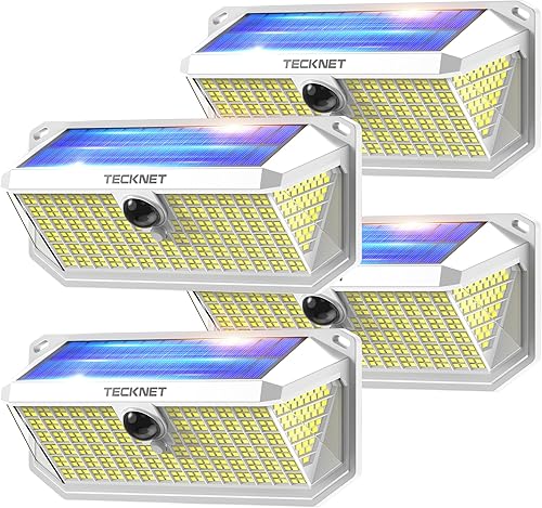 TECKNET 461 luces LED solares para exteriores, ángulo de 270 y 3 modos de iluminación con sensor de movimiento, luces solares de seguridad disponible en Yaxa Colombia