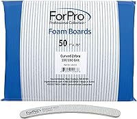 Vista 5 de ForPro Professional Collection Zebra - Tabla de espuma curvada, grano 100/180, limas de uñas de manicura y pedicura de doble cara, 7 pulgadas