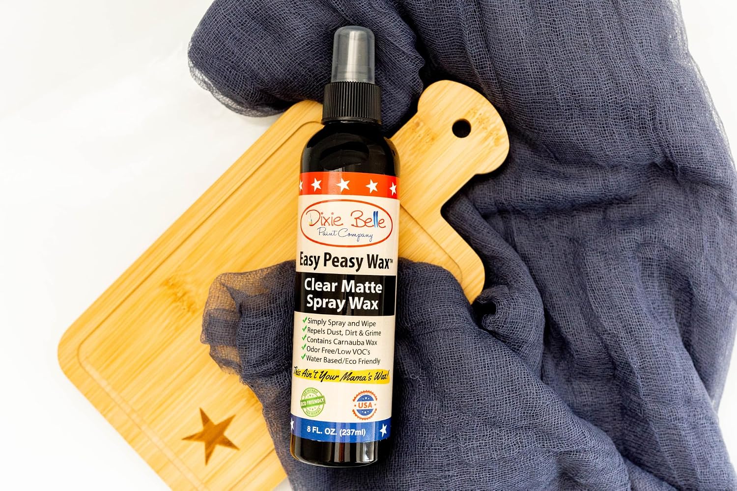 Dixie Belle Easy Peasy Spray Wax - Clear Matte Sprayable for DIY Projects - Durable Carnauba Wax for Furniture, Projects - 8 Fl Oz