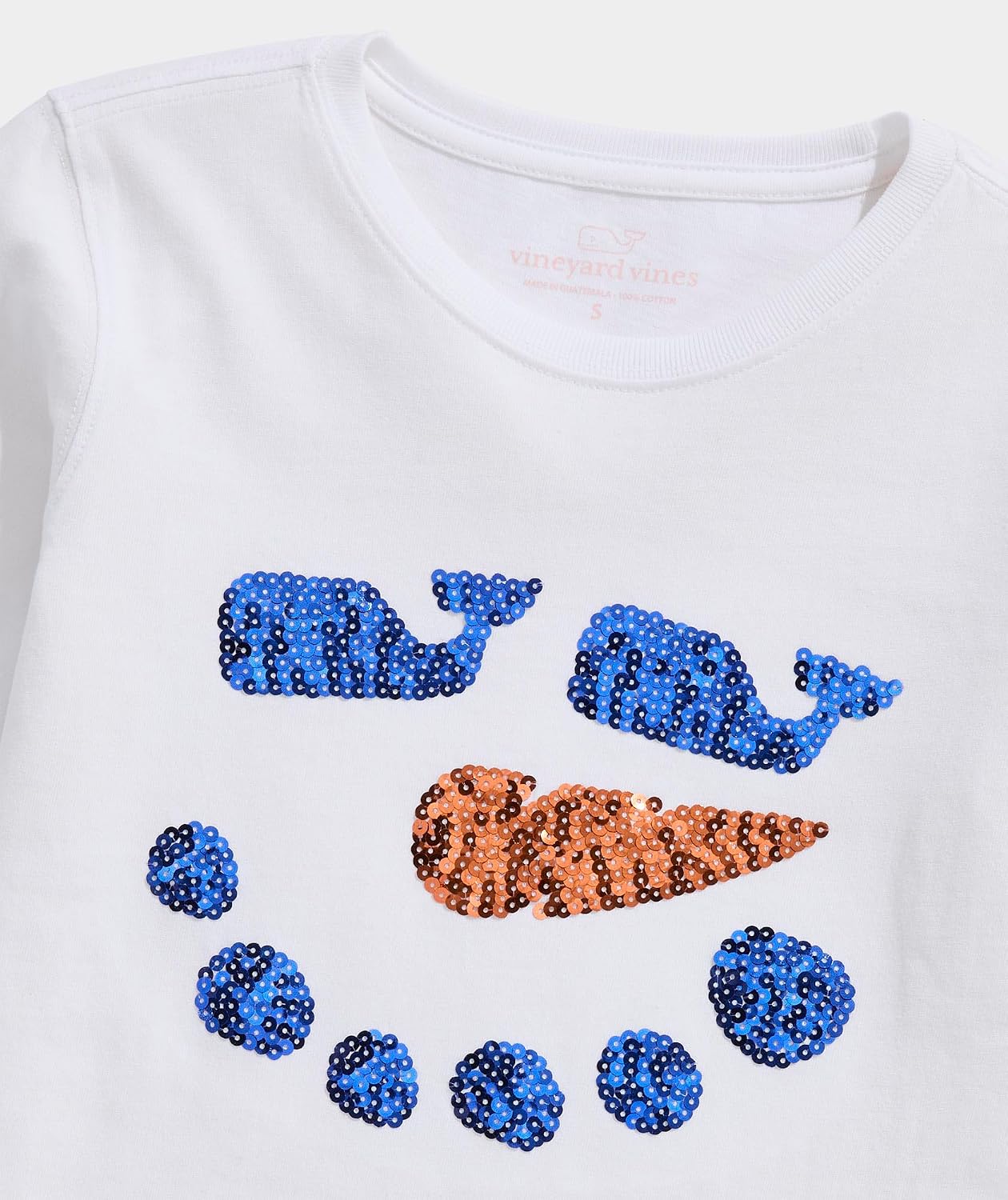 Vineyard Vines Girls' Girls' Sequin Snowman Long-Sleeve Tee
