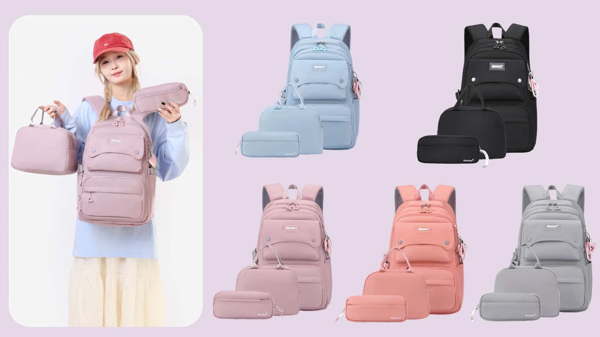 Yexignaon 3Pcs Rugzak Voor School Met Lunchbox Lichtgewicht Schooltas Set Voor Kleuterschool Kindertuin Reizen Rugzak, Print dinosaurus