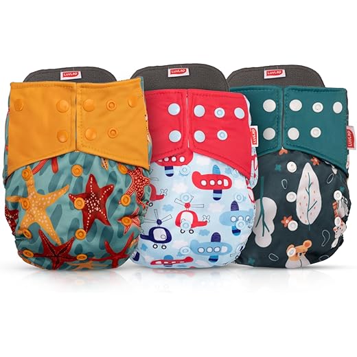LuvLap Reusable Baby Cloth Diapers Combo Pack of 3