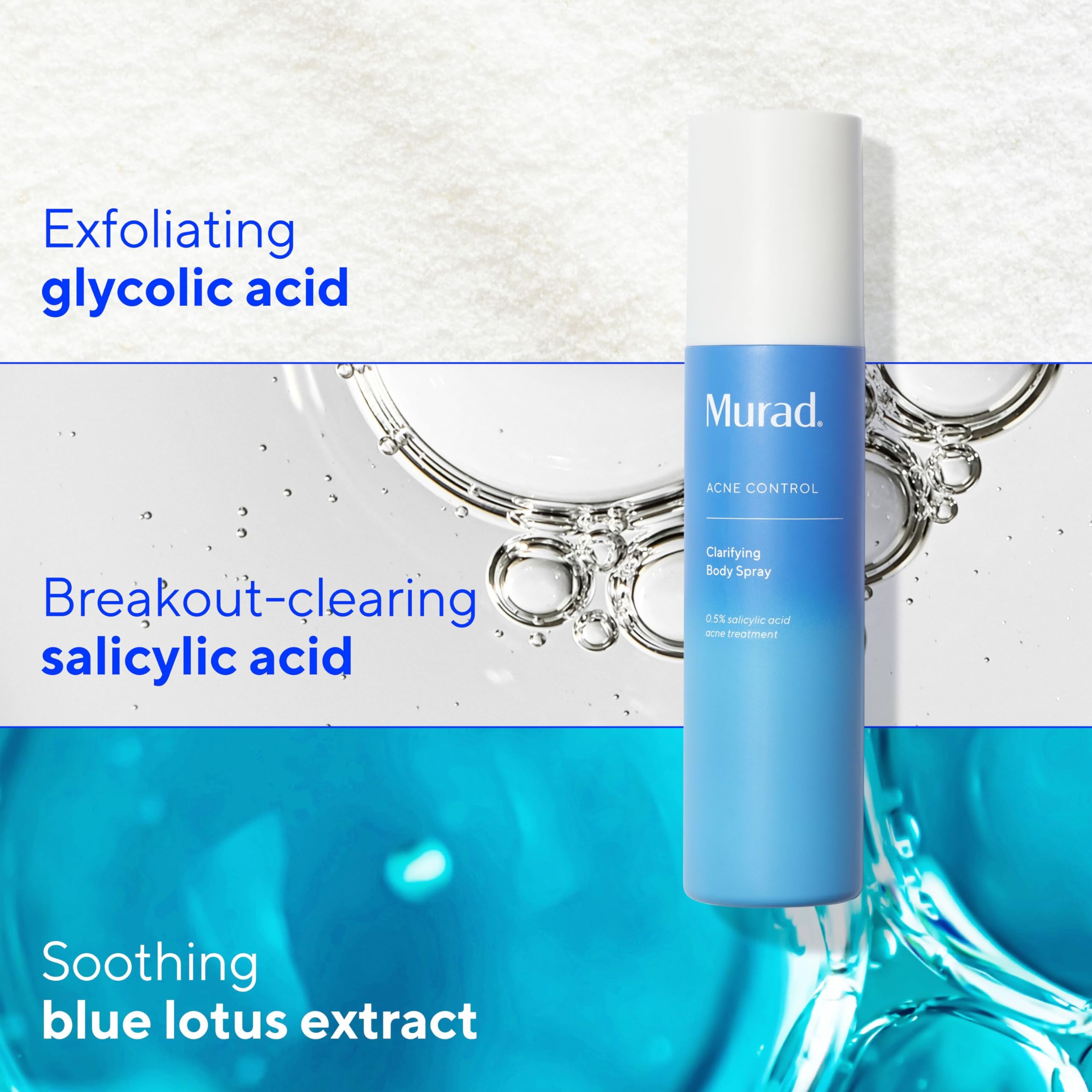 Murad Clarifying Body Spray – Salicylic Acid Daily Treatment for Bacne, Clears and Prevents Body Acne Breakouts across Back, Shoulders, Arms & All Over Without Over-Drying Skin