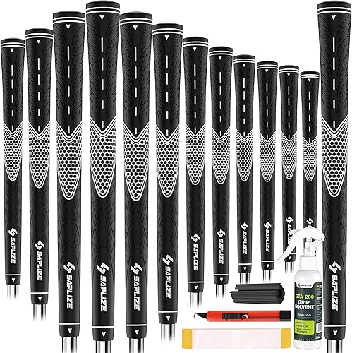 Miniatura 15 de SAPLIZE Set de empuñaduras de golf de 13 unidades, paquete con cinta o kit completo de regripping, tamaño jumbo / mediano / estándar / pequeño