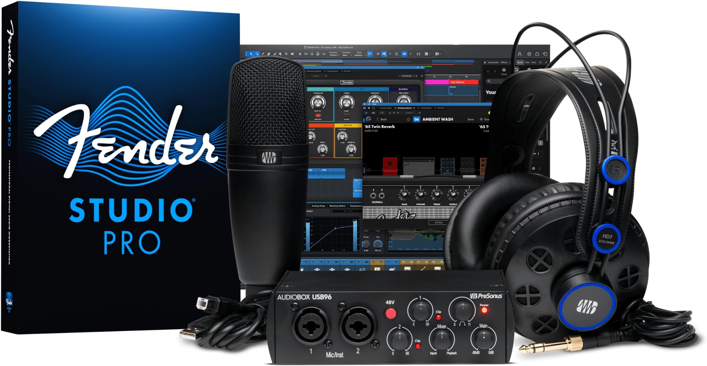 PreSonus AudioBox USB 96 25th Anniversary Studio Recording Package