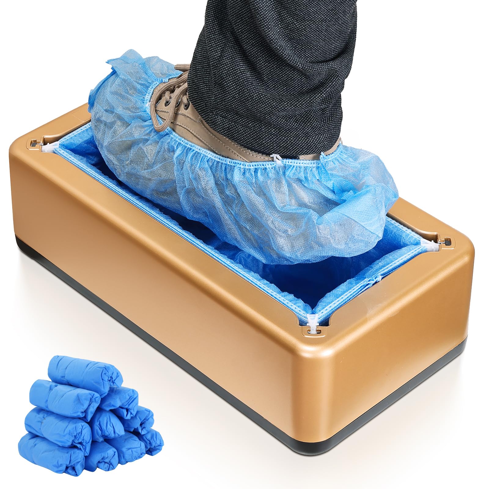 Distributeur automatique de couvre-chaussures avec 100 couvre-chaussures non tissés, design mains libres pour la maison, le bureau et le laboratoire, machine argentée durable pour garder les