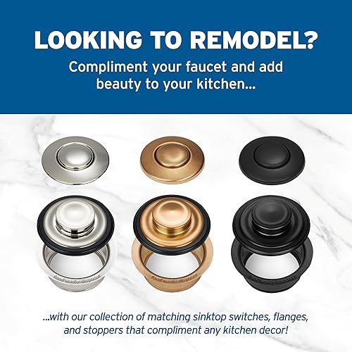 Miniatura 7 de Botón pulsador con interruptor para fregadero InSinkErator SinkTop, STC-MTBLK Mate negro