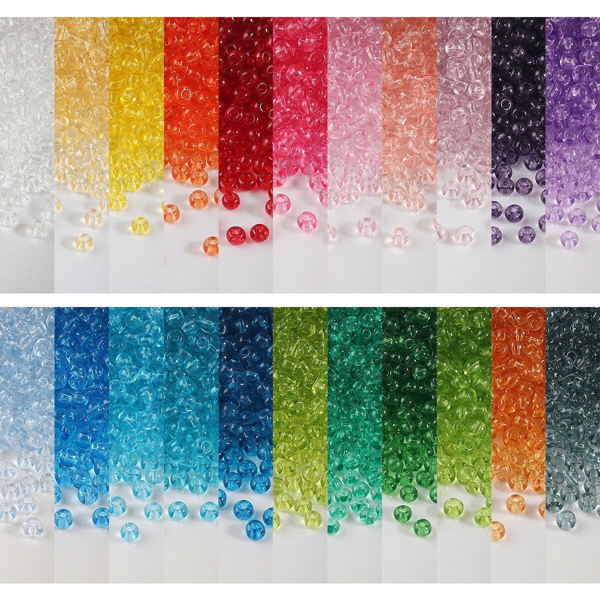 15 000 Perles intercalaires Rondes, Perles de rocaille en Verre Transparent de 3 mm Perles de rocaille en Verre pour la Fabrication de Bijoux, Loisirs créatifs, café