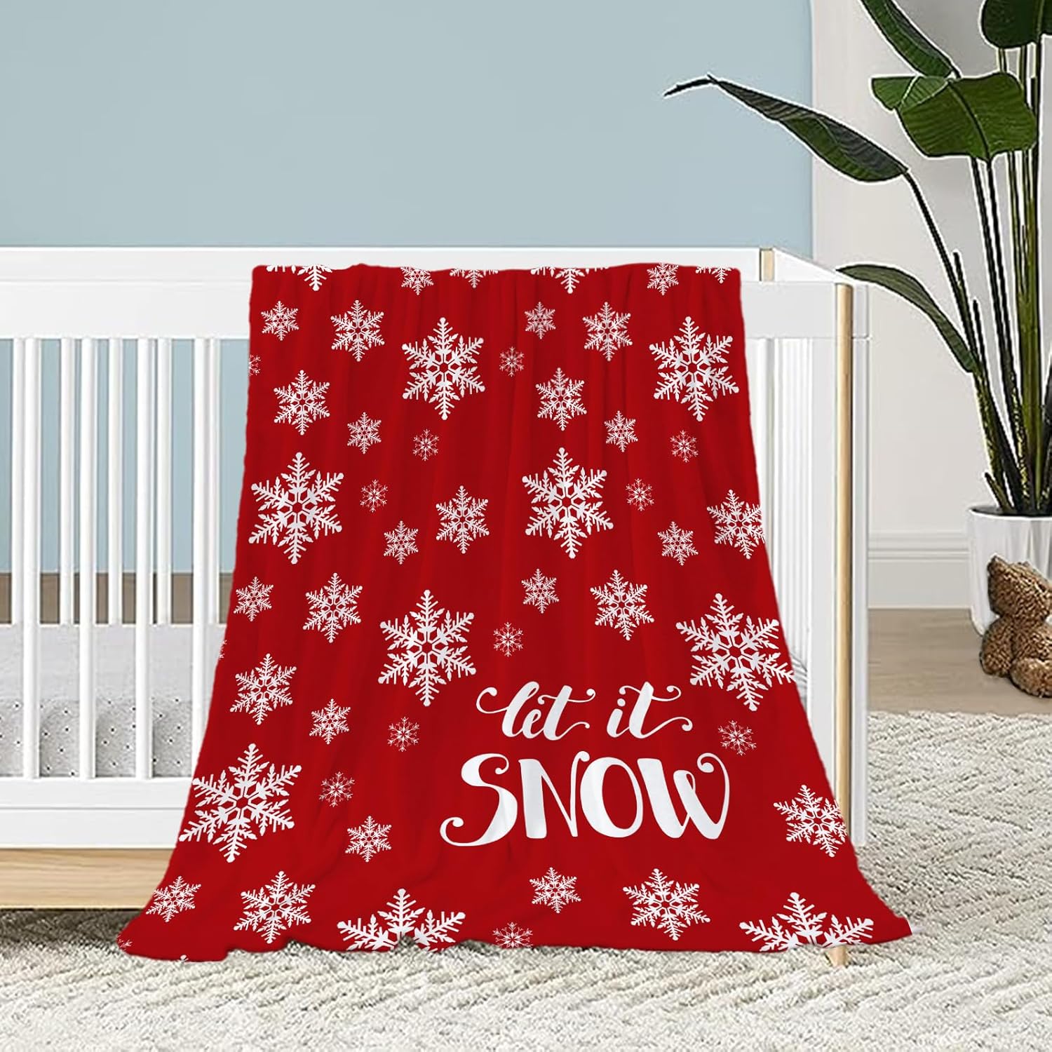 Neatee Living Christmas Baby Throw Blanket Small Red Christmas