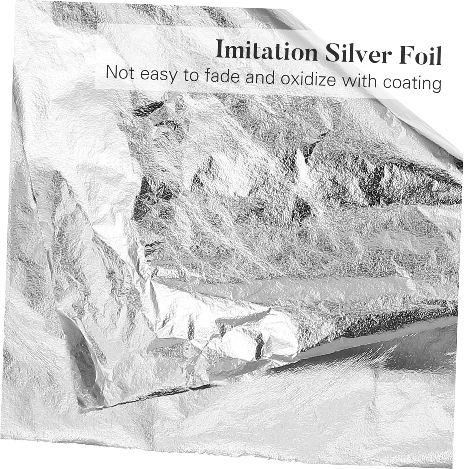FONDOTIN 100pcs Metallic Paper Silver Wrapping Paper Silver Foil Gilding Imitation Art Craft Decor