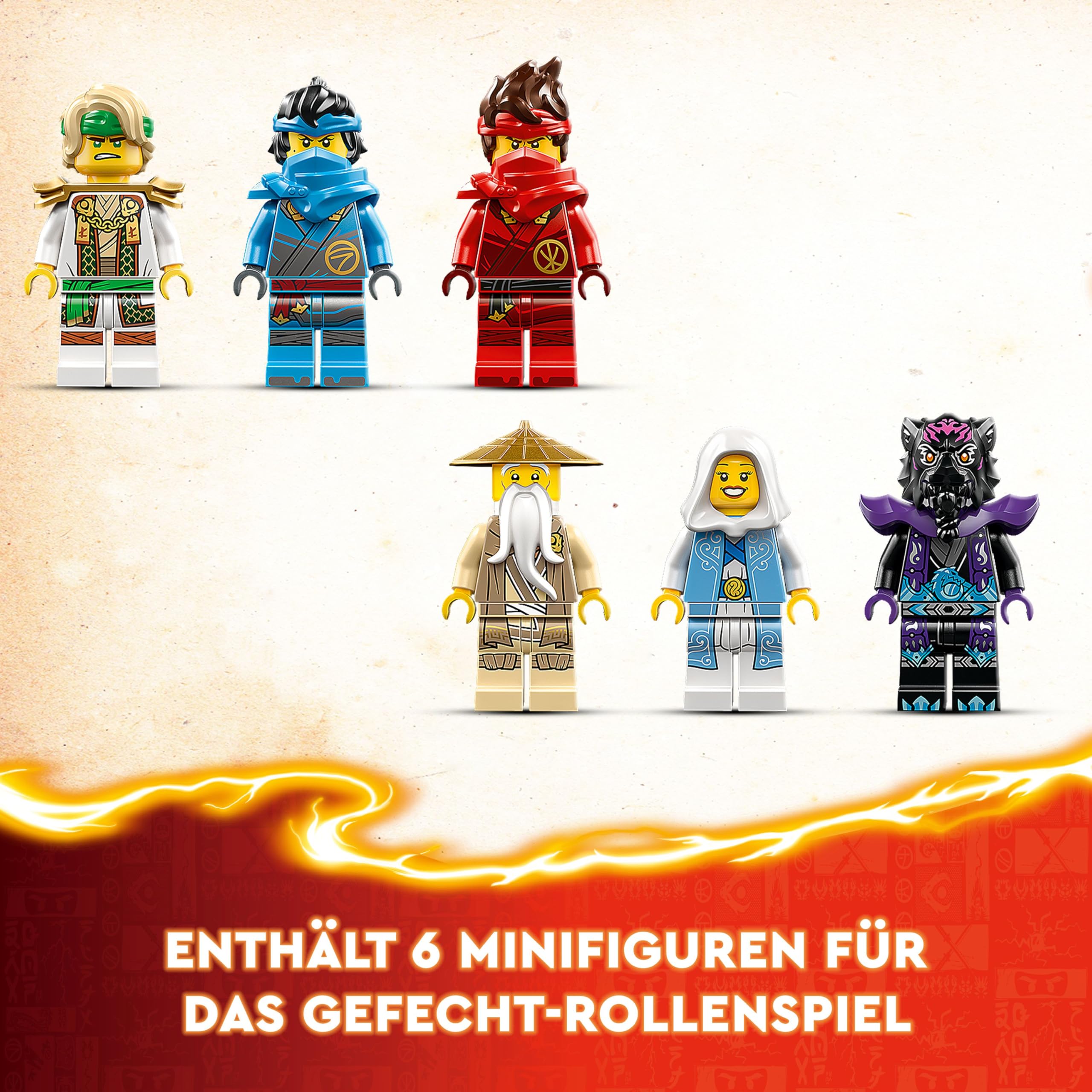 LEGO NINJAGO Drachenstein-Tempel Drachen-Spielzeug mit 6 Ninja-Figuren, großes Set zum Bauen, Spielen und Ausstellen, Geschenk zum Geburtstag für Jungs und Mädchen ab 13 Jahren 71819
