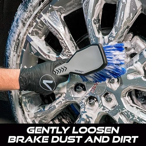 Miniatura 2 de VIKING Cepillo de rueda para llantas, cepillo de limpieza para neumáticos, gris, 10.3 x 3.3 x 3.8 pulgadas