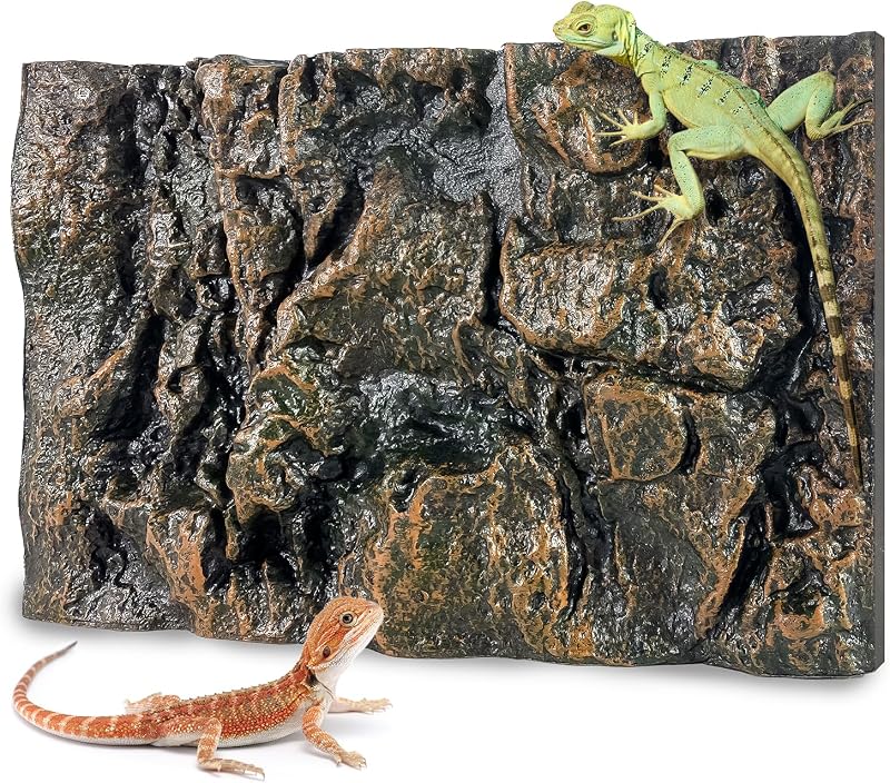 Fundo 3D para Aquário e Terrário em PU com Textura de Rocha Amarela Sysmashing 44,96 x 29,97 cm