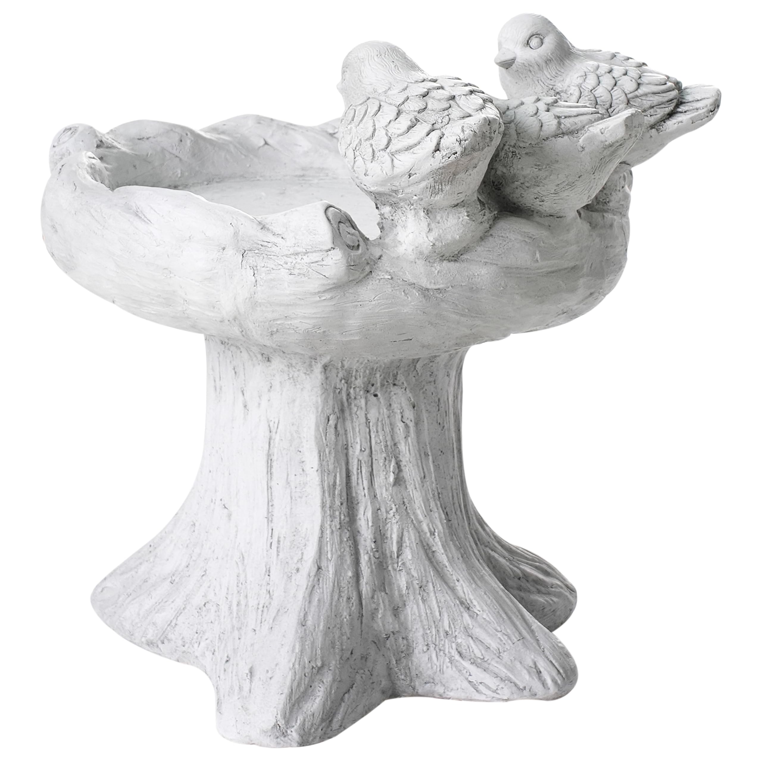 Beliani Bebedero para pájaros de jardín para exterior pileta mgo decorativo gris Jezza