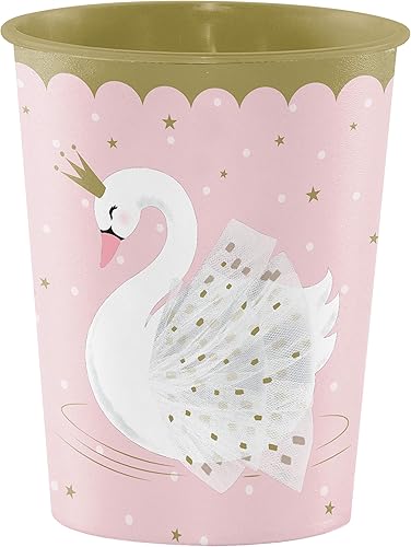 Creative Converting Elegante vaso de plástico Swan, 1 unidad, multicolor, 16 onzas