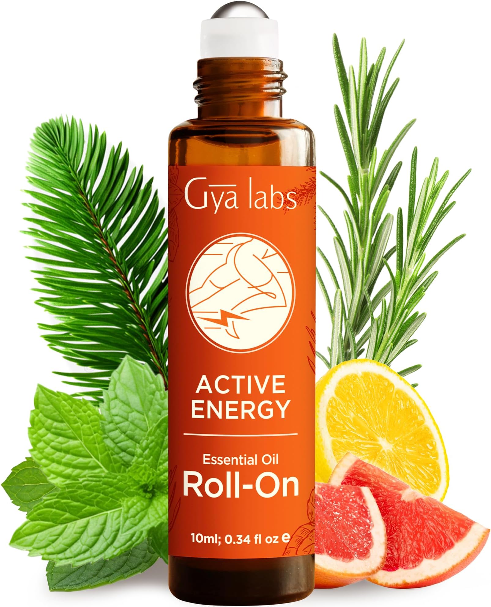 - Gya Labs Active Energy Essential Oil Roll On - 0.34 Fl Oz - Travel Size Roller for Camping, Skin, Aromatherapy Relief, Convenience