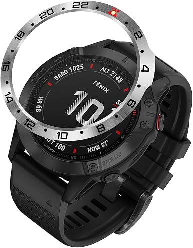 BaiHui - Anillo de acero inoxidable compatible con reloj Garmin Fenix 6/6  Pro/6X/6X Pro, cubierta adhesiva de anillo bisel anti arañazos y colisión  protector para reloj Garmin : Amazon.es: Electrónica