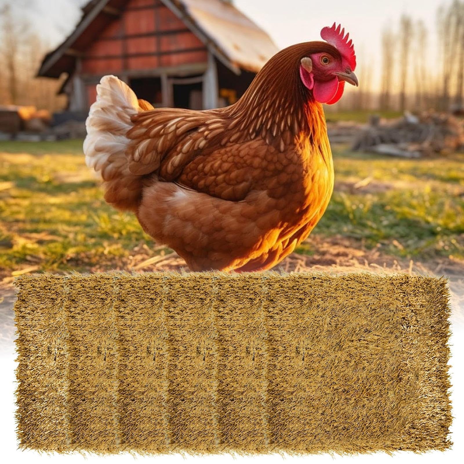 Generico Cuscini Per Galline - 6 Pezzi Lavabili per Galline Ovaiole,Nidi Artificiali per Uccelli da Giardino Fattoria Cortile Esterno e Interno