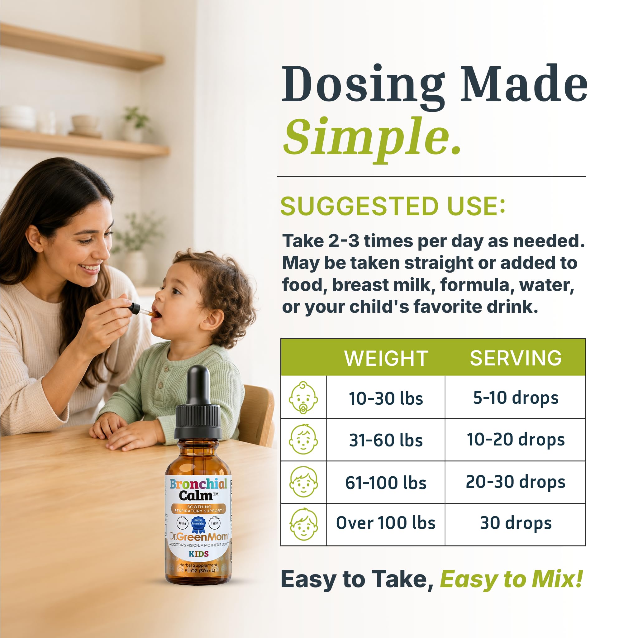 Kids Cold, Flu & Allergy Support — Bronchial Calm — Herbal Immune Liquid Drops for Babies, Toddlers & Children — Natural Cough Care — Drug-Free, Sugar-Free, Non-GMO, 1 fl oz — Amazon image 11